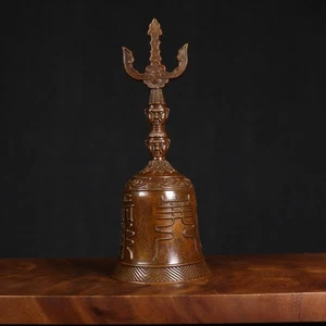 Copper trident hand cranked bell - Picture 1 of 9