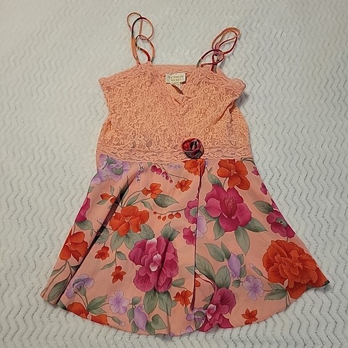 UNDERCOVER Camicia da notte vintage Victorias Secret G Label anni 90 raso floreale slip dress taglia M