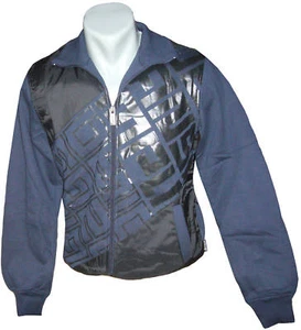 DESIGNER jacket sweatshirt full zip black dark blue S M L XL NEW - Picture 1 of 6