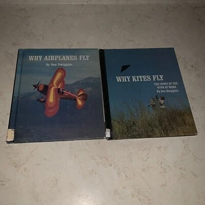 2 Vintage Books Don Dwiggins Why Airplanes Fly Why Kites Fly - Imagen 1 de 9