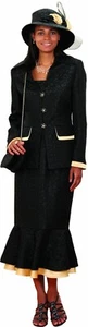 Sunday Best Women Church Suit - Soft Crepe Fabric - Standard to Plus Size - 326 - Picture 1 of 3
