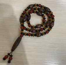 Ethnic Style Tibetan Natural Agate One Line Old Dzi Bead Necklace Pendant