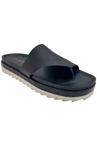 Donald Pliner Women's Lylaa Calf Leather Slip-On Thong Sandals Black - Picture 1 of 3