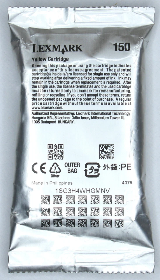 Lexmark 150 Genuine Yellow Cartridge. New & Sealed. - Image 1 of 1