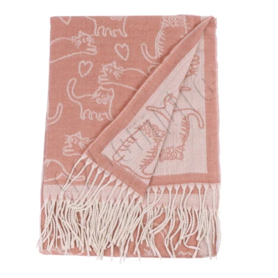 Mujeres Mantón con Flecos Bufanda Gato Perro Grande Invierno Cachemira Sensación Cálida Envoltura Estola Foto 1 de 4