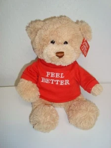 Camicia rossa Gund Feel Better Imbottita animale marrone orso peluche 9 pollici - Foto 1 di 10