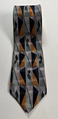 Copper Penny Silver Colours by Alexander Julian Tie 100%Silk Necktie 3 1/4"Wide - Image 1 of 4