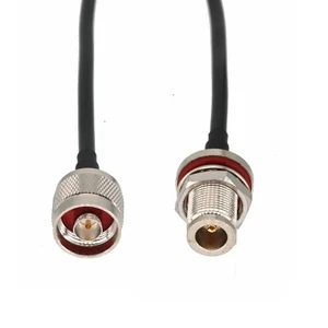 N Male to Female Bulkhead RG58 Cable 1~16FT For Repeater Radio Diplexer Antenna - Picture 1 of 2