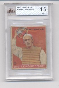 1933 Goudey #1 Benny Bengough BVG FAIR 1.5 (RC - Rookie Card) ID:651087