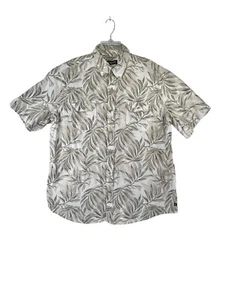 Chaps Men Size XXL  Shirt Beige Tropical Theme Button Down Collar Short Sleeve - Picture 1 of 20