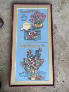 Framed matted Fabric 26x13” Ferry Seed Co advertisement - Picture 1 of 4
