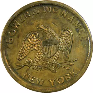 New York NY 1846-1850 Bowen & McNamee Gettone PCGS AU50 (08-4) - Foto 1 di 4