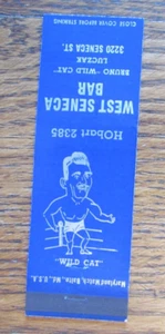 WRESTLING MATCHBOOK COVER WRESTLER "BRUNO WILD CAT" LUCZAK BUFFALO NY MATCHCOVER - Picture 1 of 2