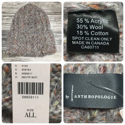 Gorro para mujer Anthropologie mezcla de lana talla única tejido multicolor Foto 1 de 4