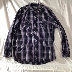 Machine MK Shirt Men’s size XXL Purple Plaid long sleeve Western Rodeo - Picture 1 of 11
