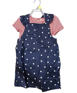 Girl's 3T or 4T Carters 4th of July Outfit Star Dress w/ Shirt Red White Blue - Picture 1 of 2