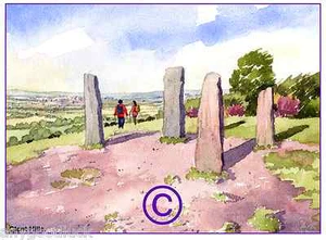 CLENT HILLS WALKERS WORCESTERSHIRE WATERCOLOUR ARTISTS PRINT ART CARD 8"x 6" - Picture 1 of 1