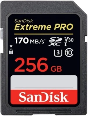 SanDisk Extreme Pro 256GB C10, U3, V30, 4K UHD SD Memory Card 170 MB/s SDSDXXY - Image 1 of 2