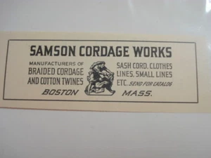 Advertisement from 1924 Samson Cordage Works, Boston, Mass. - Picture 1 of 1