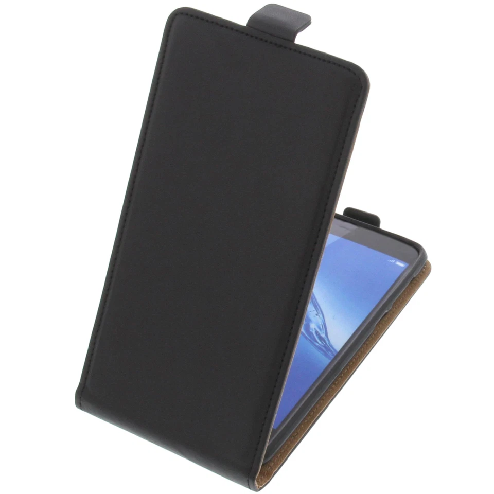 Custodia per Huawei Honor 6c Custodia Cellulare Modello Flip Custodia Nera - Immagine 1 di 4