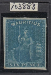 Sg 32 Mauritius 1859. 6d Blau Imperf. Fein Halterung Der 4 Gute Ränder 1978 - Picture 1 of 2
