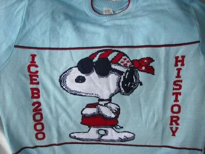 CAMISA SUÉTER DE COLECCIÓN NOS PARA HOMBRES XXL SNOOPY PEANUTS SHULZ TEJIDO HISTORIA DEL HIELO 2000 Foto 1 de 3