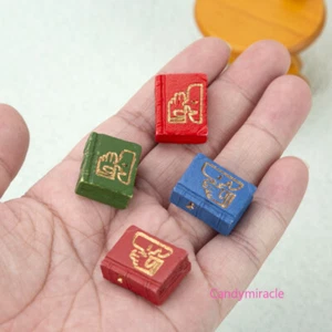 4 Piezas Escala 1:12 Casa de Muñecas Miniatura Resina Libros Biblioteca Accesorios - Imagen 1 de 6