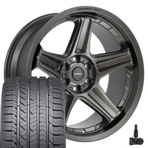 22x10 Bronze Defiant DF07 Wheels, Goodyear ES Tires Set 6 Lug GMC Chevy RAM - Picture 1 of 8