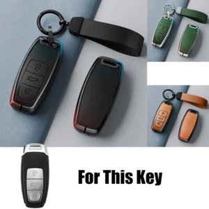 Funda para llave de coche de cuero de aleación de zinc para Audi S5 S6 S7 S8 A3 A4 A6 A7 A8 A6L - Imagen 1 de 11