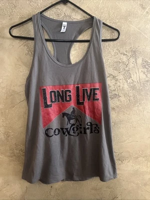Camiseta sin mangas Long Live Cowgirls para mujer M Rodeo Western Ranch ecuestre granero tareas Foto 1 de 4
