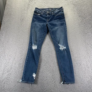 Lucky Brand Stella Jeans Womens 6 Blue Cotton Denim Skinny Distressed Stretch - Picture 1 of 11