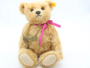 Oso de peluche mohair dorado centenario Steiff vintage no. 660337 con etiqueta/taco de oreja h. - Imagen 1 de 2
