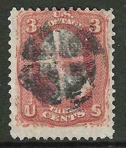Sc #85 Nice Grill SON Cross Fancy Cancel 3 Cent Washington 1867-68 US 29B63 - Picture 1 of 2