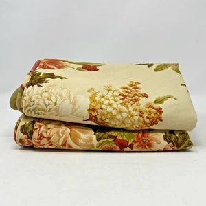 Vtg Waverly 2 Garden Floral Striped Pillow Shams 34 x 20 Cottage Farmhouse - Picture 1 of 11
