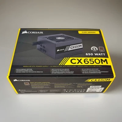 Corsair CX650M 650W 80+ Bronze Semi-Modular ATX Power Supply – New Open Box - Image 1 of 4