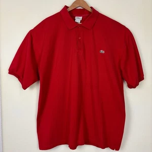 Camisa polo Lacoste para hombre talla 10 (2x) roja calce clásico logotipo de cocodrilo preppy - Imagen 1 de 7