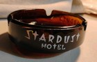 Vintage Stardust Hotel and Casino Las Vegas Black Glass Ashtray