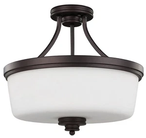 Canarm Jackson 3-Light Semi-Flush Mount Ceiling Light, Oil Rubbed Bronze Fini... - Picture 1 of 4