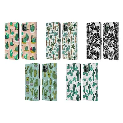 ANDREA LAUREN DESIGN PLANT PATTERN LEATHER BOOK CASE FOR APPLE iPHONE PHONES - Image 1 of 4