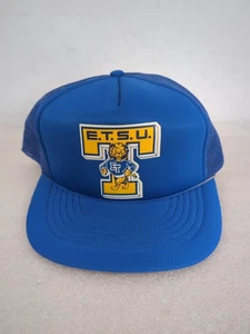 Vintage Eastern Tennessee State University Schaumstoff Netz Druckknopflasche Truckermütze - Bild 1 von 8