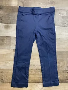 Janie & Jack Girls Stretch Front Pockets Twill Skinny Pants Navy Blue Sz 5 - Picture 1 of 13