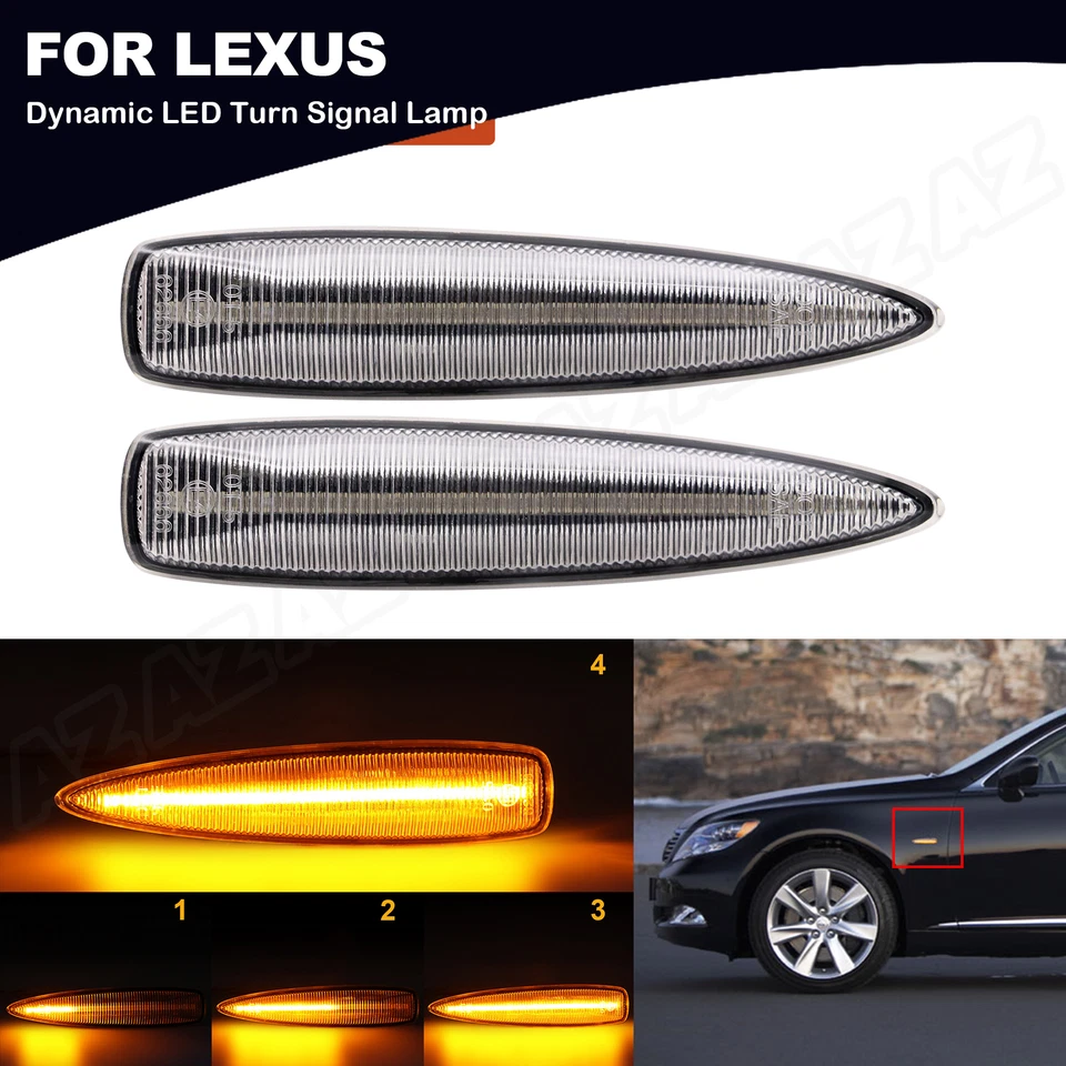 For 2007-2009 LS 460 600hL Front Amber LED Side Marker Lights Turn Signal Lamp - Image 1 of 4