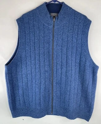Talbots Mens Vest XL Lambs Wool And Angora Blue - Image 1 of 4