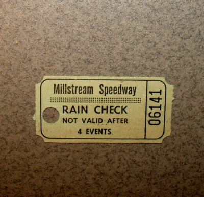 Millstream Speedway Findlay Ohio Dirt Track Auto Racing VTG Ticket Stub - Image 1 of 3