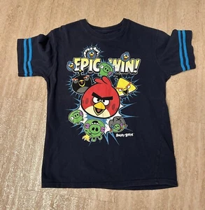 Angry Birds T-Shirt Boys Navy Epic Win! Size 14 XL - Picture 1 of 9