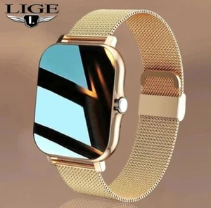Gold Smartwatch 2GB Ram Womens Strap Fitness And Sleep Tracker + Custom Cover - Picture 1 of 7