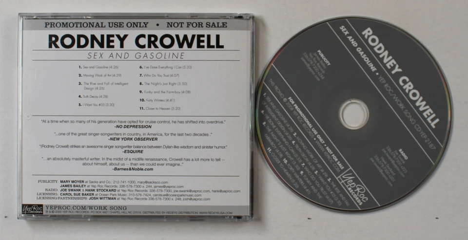 Rodney Crowell Sex And Gasoline US Adv 11-Track CD 2008 Country - Bild 1 von 1