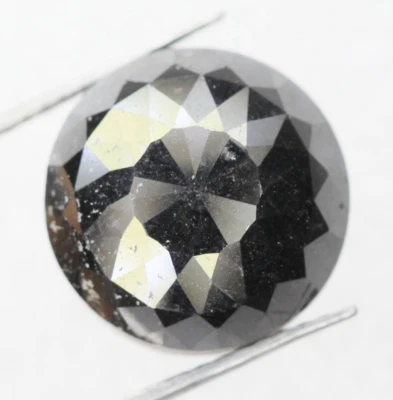 10.58 Ct Natural Loose Black Color Round Rose Cut Beautiful Engagement Diamond - Image 1 of 4