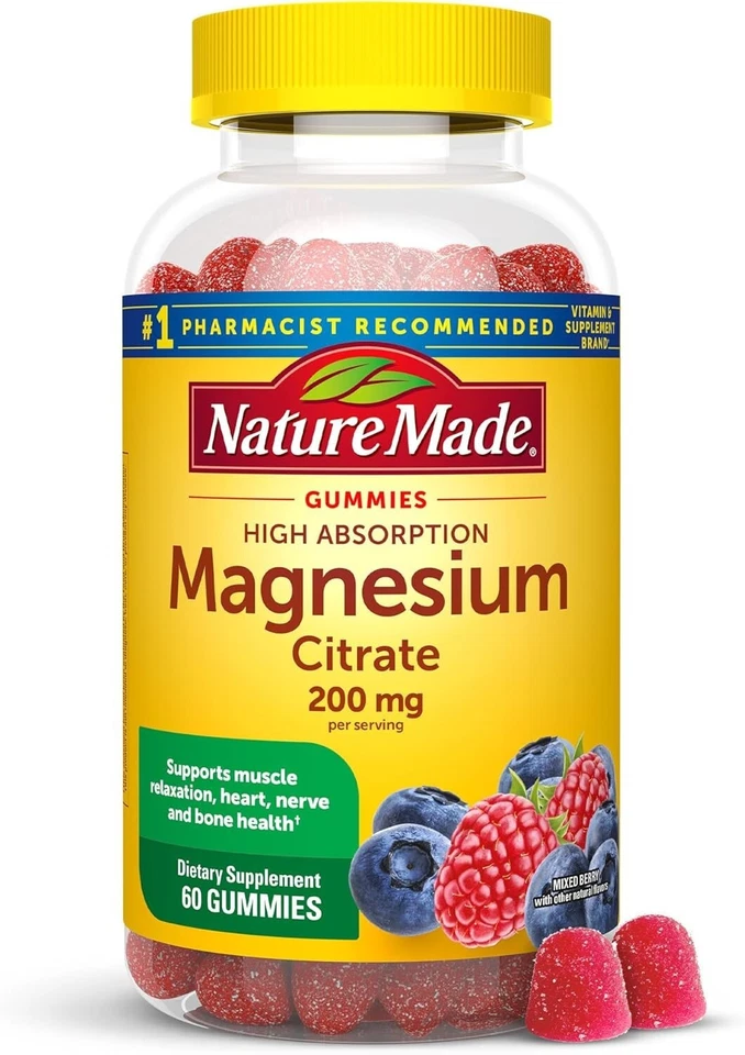 Nature Made High Absorption Magnesium Citrate 200mg Gummies 64 Gummies