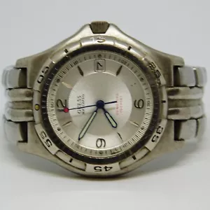 GUESS Waterpro Silver Tone Quartz Analog Men's Watch Sz. 6 1/2" for Repairs - Picture 1 of 10